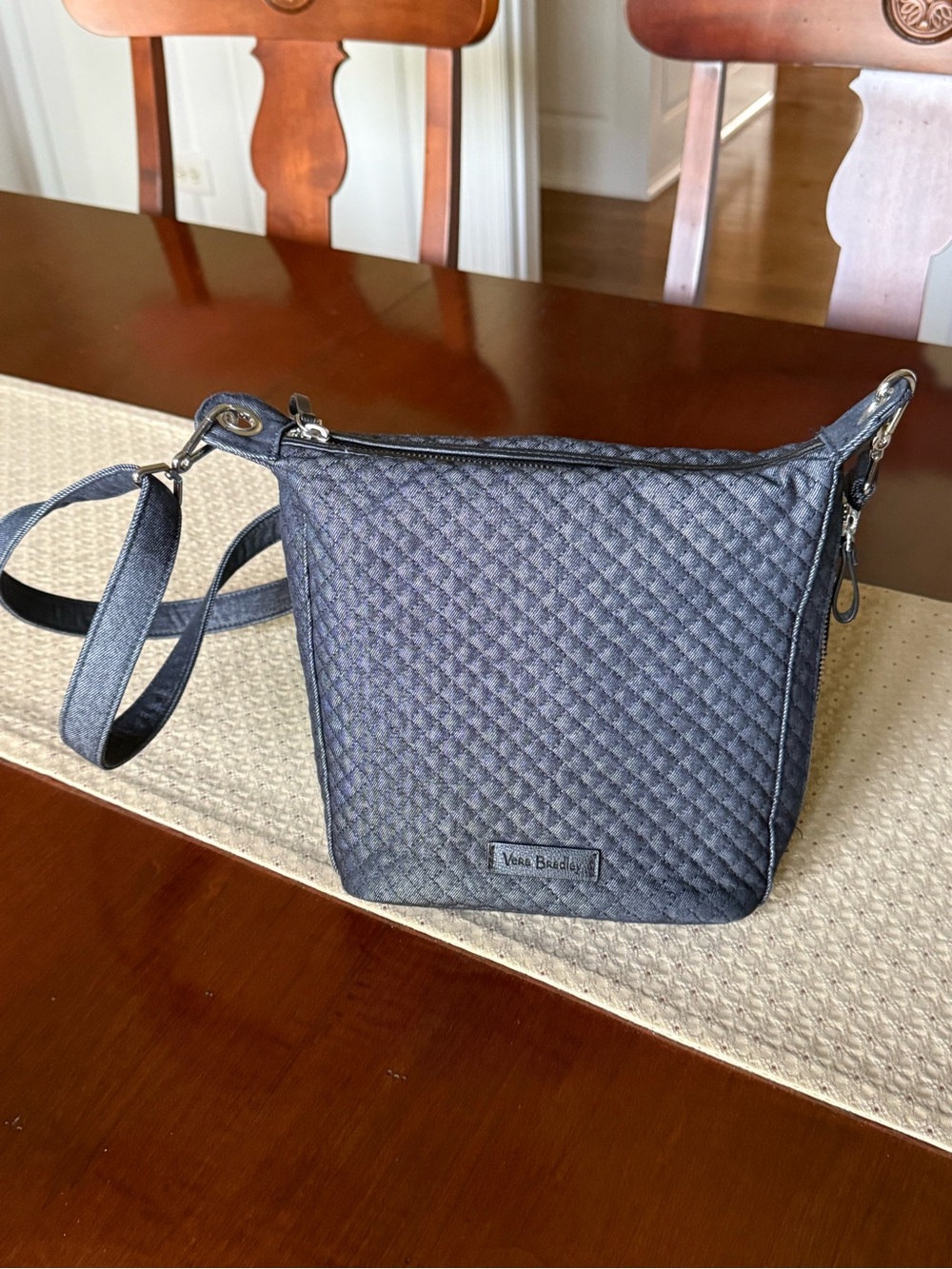 Vera Bradley Denim  On the Go Blue quilted Crossbody